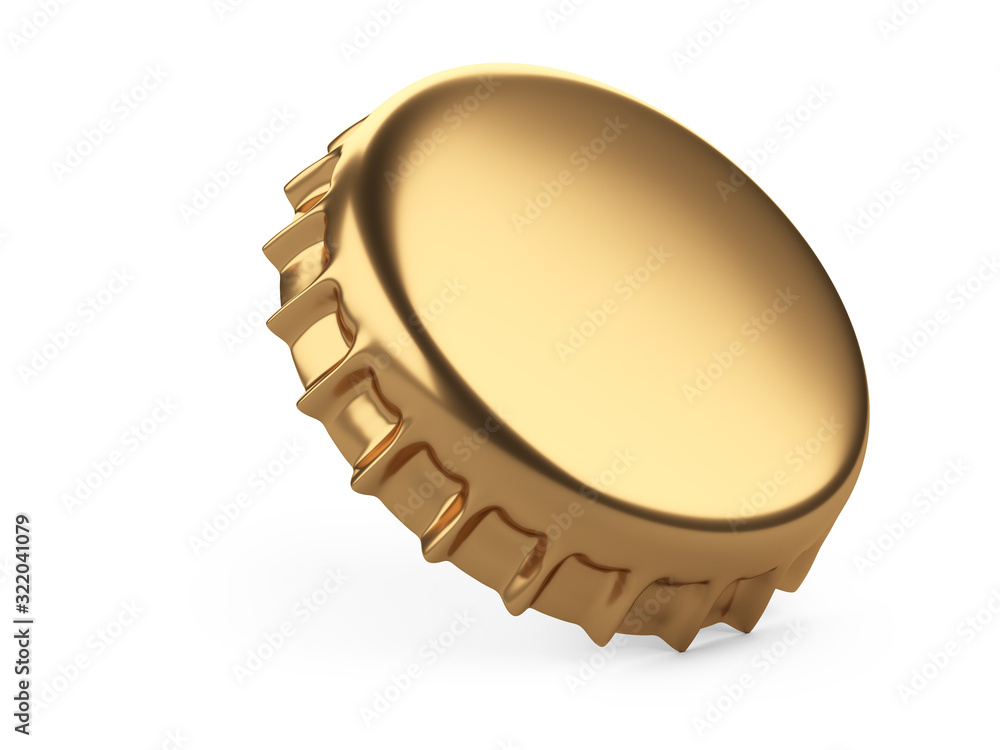 Golden bottle cap, blank label. Icon set. Top view. Template design. Stock  Illustration | Adobe Stock