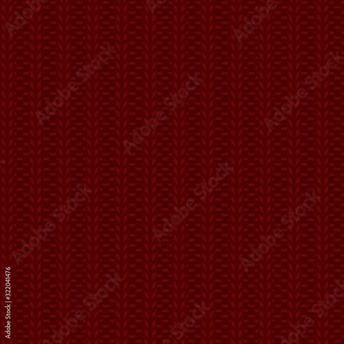 Seamless rib knit dark red pattern. Handycraft background