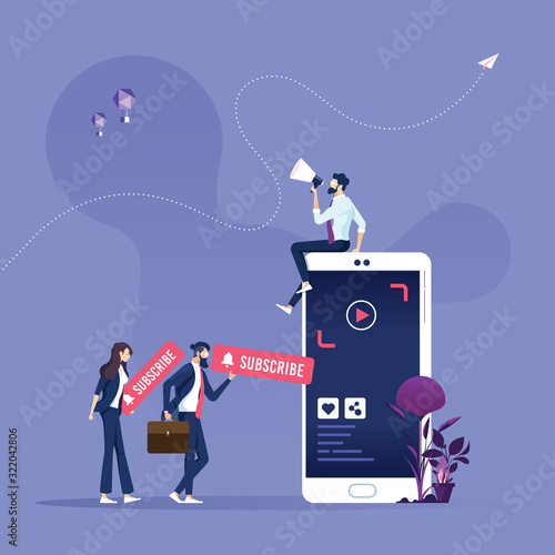 Video marketing and Subscribe motivation concept