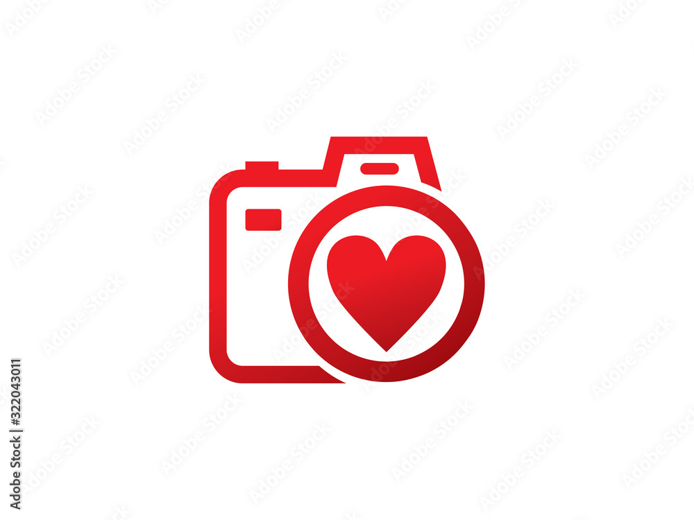 camera and love logo template design, icon, symbol camera and love logo template design, icon, symbol