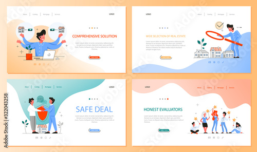 Real estate advantage web banner set. Idea of house for sale