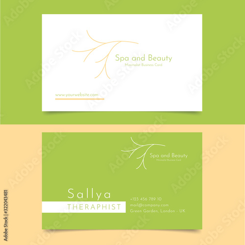 Multipurpose business card template with green color