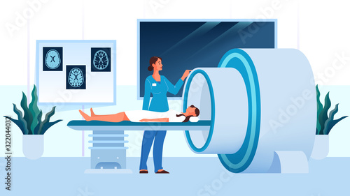 Magnetic resonance imaging in hospital. Medical research