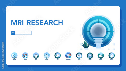 Magnetic resonance imaging website header. Medical research and diagnosis.