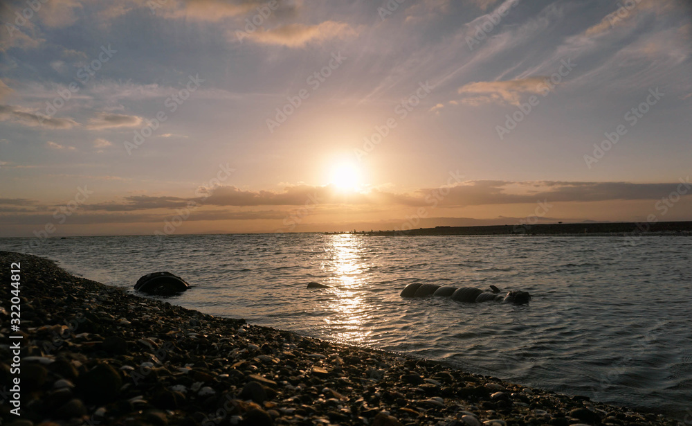 Amazing Sunset At Tapu Holiday Park New Zealand