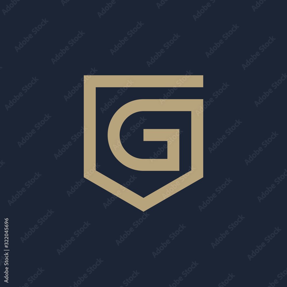 Letter G Shield logo design. Shield Line geometry for company Security logo. Logo Icon Template for Web and Business Card. - vector Letter G Shield logo design. Shield Line geometry for company Security logo. Logo Icon Template for Web and Business Card. - vector