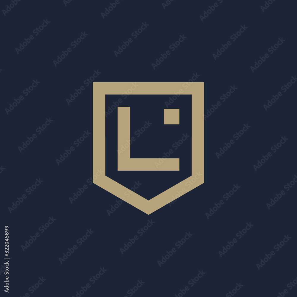 Letter L Shield logo design. Shield Line geometry for company Security logo. Logo Icon Template for Web and Business Card. - vector Letter L Shield logo design. Shield Line geometry for company Security logo. Logo Icon Template for Web and Business Card. - vector