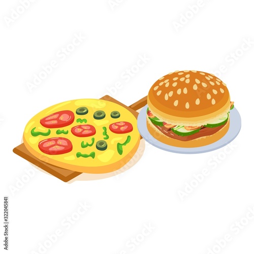 Fast food icon. Isometric illustration of fast food vector icon for web