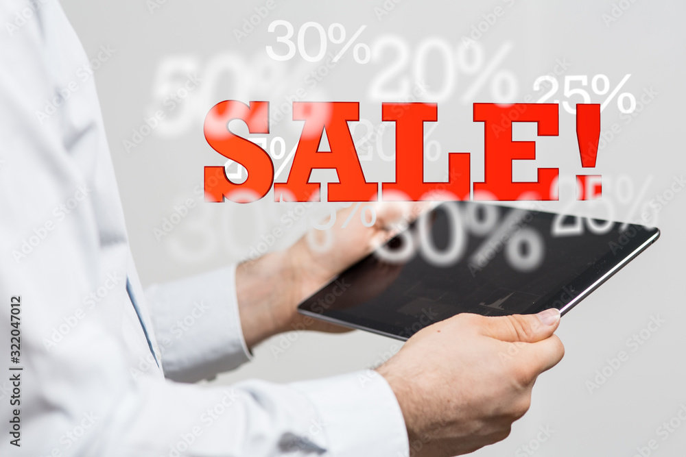 Discount and commission concept 3d