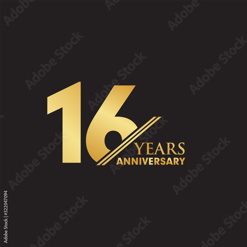 16th year celebrating anniversary emblem logo design