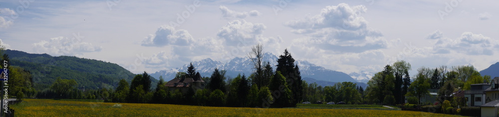 Panoramic view of alpine landscape near Salzburg ,Austria