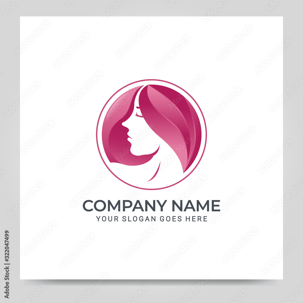 Beauty woman face logo symbol. Modern vector illustration Beauty woman face logo symbol. Modern vector illustration