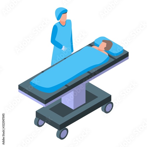 Hospital bed anesthesia icon. Isometric of hospital bed anesthesia vector icon for web design isolated on white background