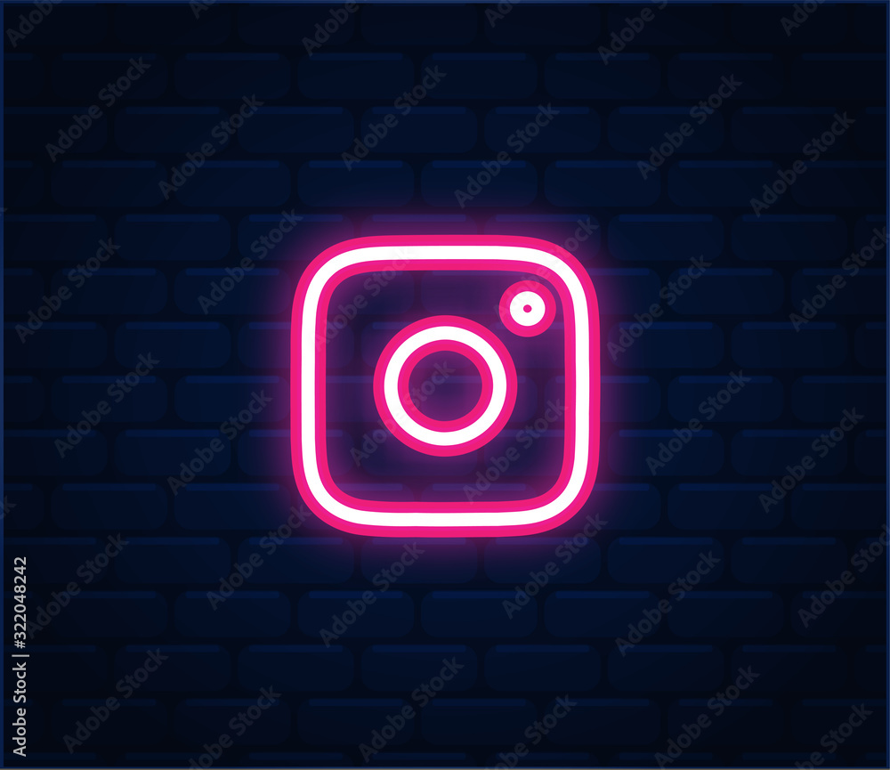 instagram icon. instagram logo. instagram vector neon Stock Vector ...