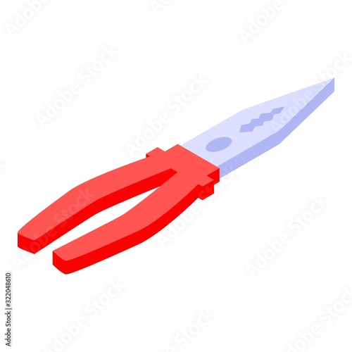Working pliers icon. Isometric of working pliers vector icon for web design isolated on white background
