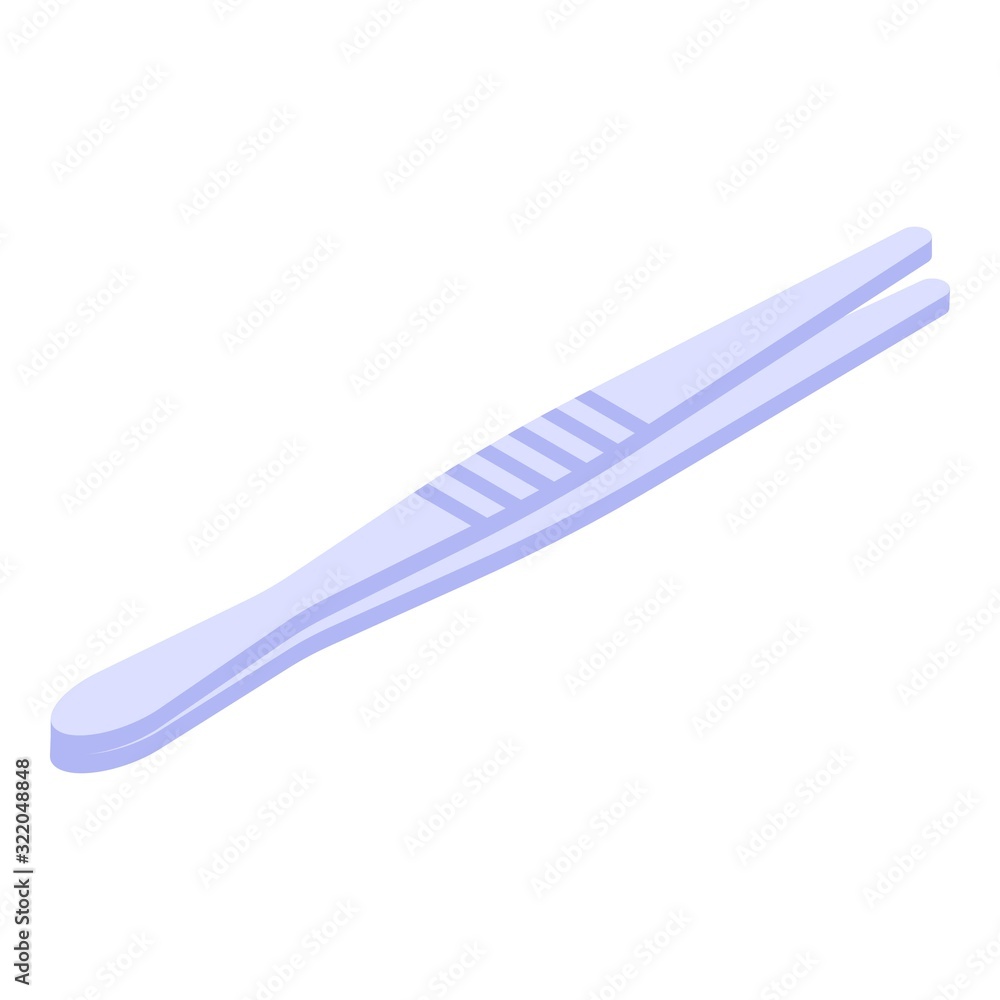 Metal forceps icon. Isometric of metal forceps vector icon for web design isolated on white background Metal forceps icon. Isometric of metal forceps vector icon for web design isolated on white background