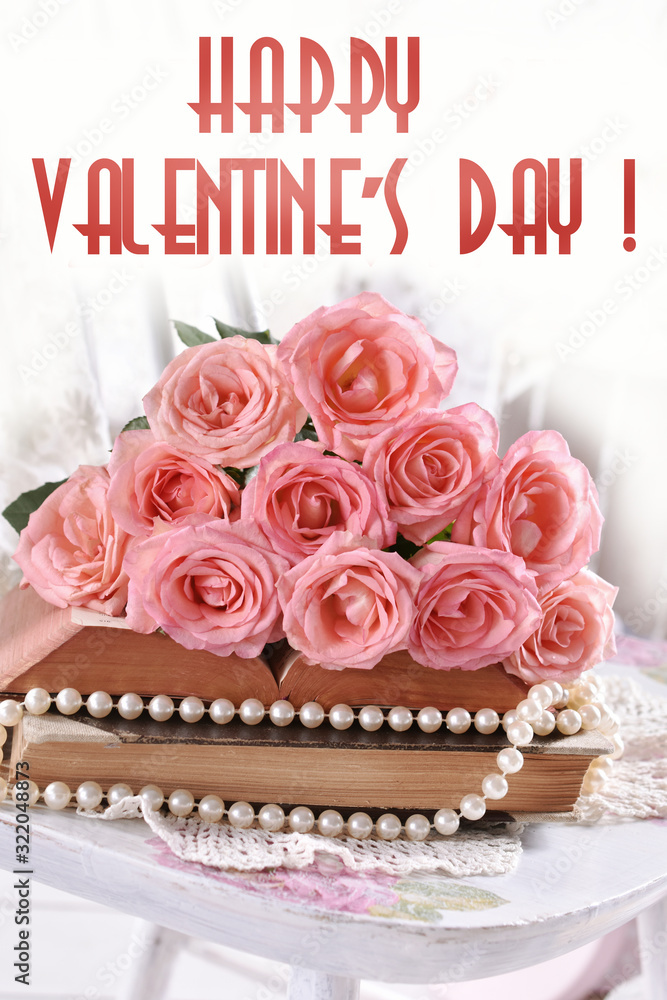 Naklejka premium greeting card with text Happy Valentines Day