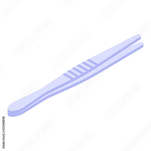 Metal forceps icon. Isometric of metal forceps vector icon for web design isolated on white background