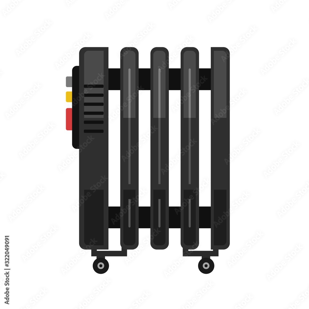 Electric oil heater on white background Electric oil heater on white background