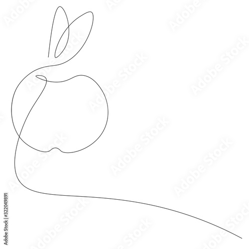Apple fruit background line drawing vector illustration