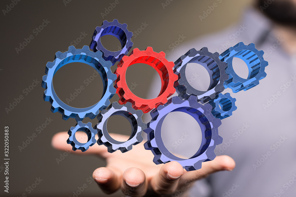 Business, Internet and technology concept. Business select gear icon on virtual screen. Business, Internet and technology concept. Business select gear icon on virtual screen.