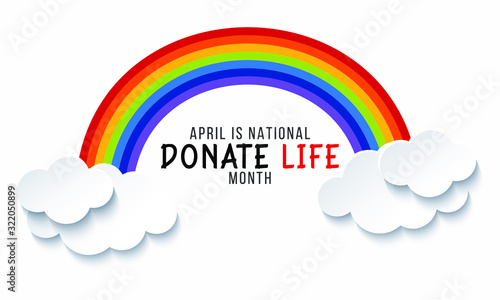 Vector illustration on the theme of National Donate Life month of April.