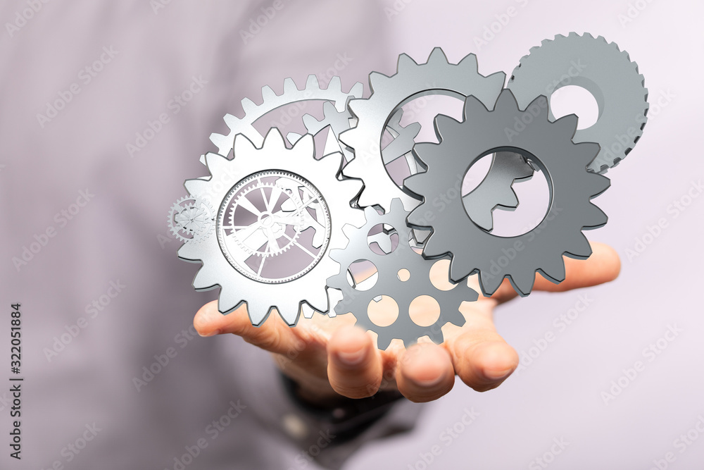 Business, Internet and technology concept. Business select gear icon on virtual screen. Business, Internet and technology concept. Business select gear icon on virtual screen.