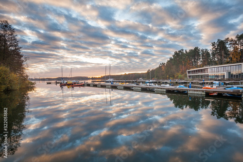 Fototapeta Naklejka Na Ścianę i Meble -  sunset over the lake Ukiel Olsztyn
