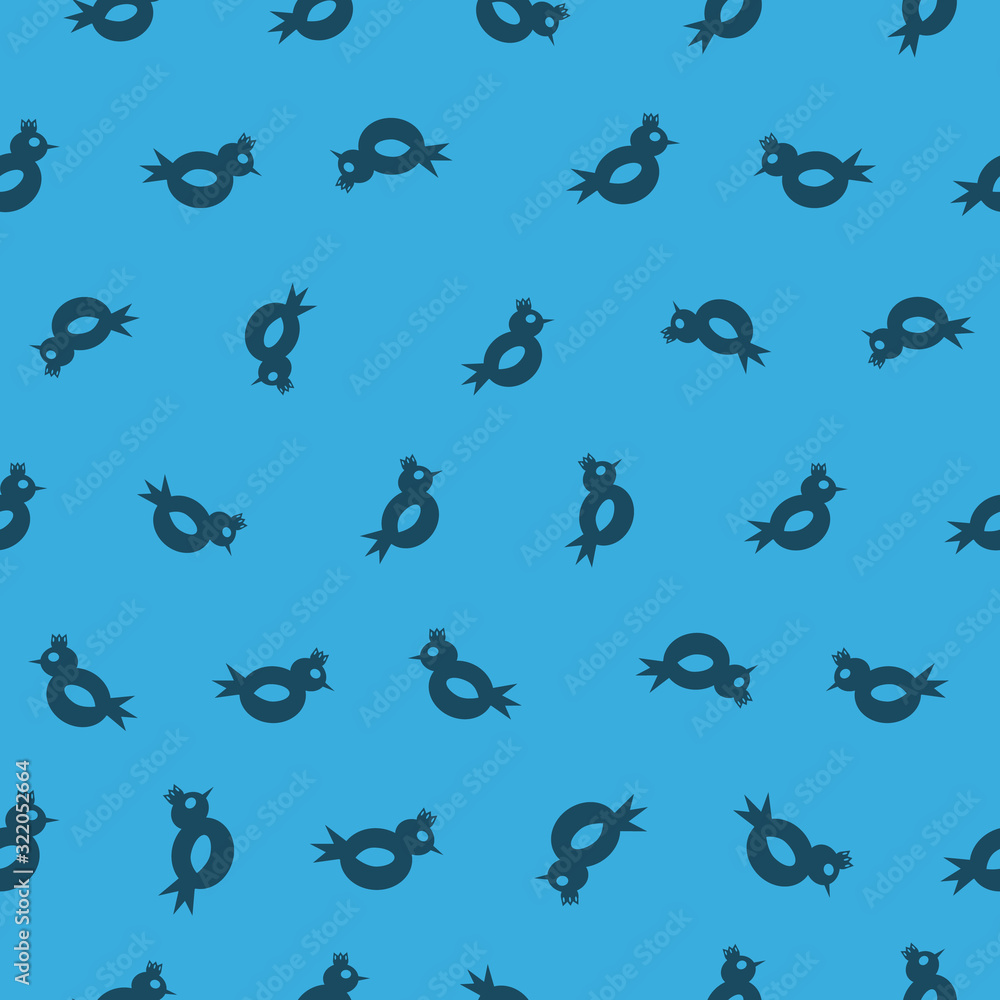Vector repeat seamless classic blue bird pattern print background Vector repeat seamless classic blue bird pattern print background