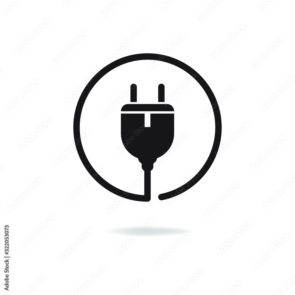 Electric plug icon design isolated on white background. Vector illustration Electric plug icon design isolated on white background. Vector illustration