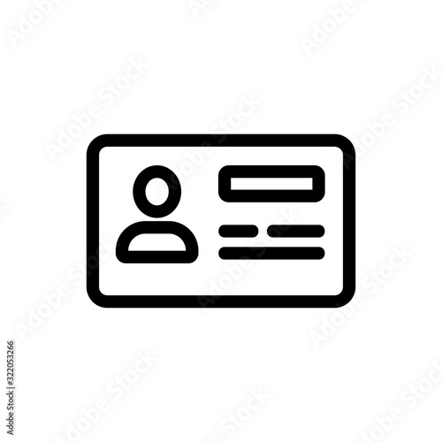 The driver license is an icon vector. Thin line sign. Isolated contour symbol illustration