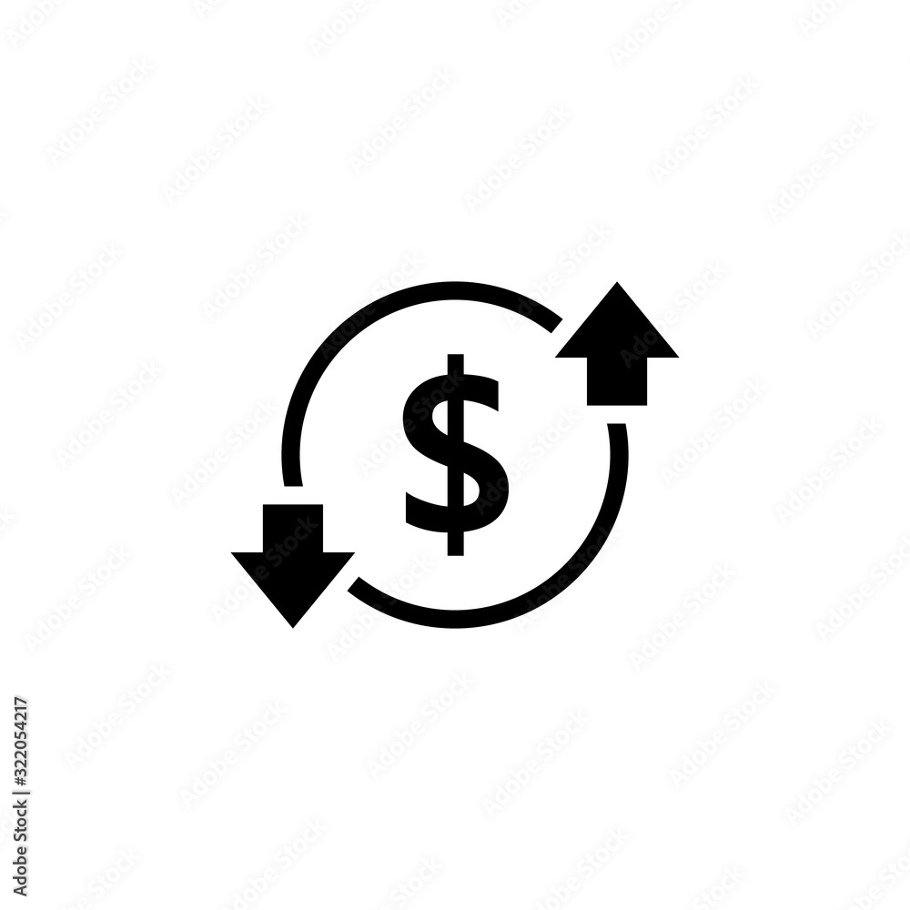 Cost Center silhouette round icon. Clipart image isolated on white background Cost Center silhouette round icon. Clipart image isolated on white background
