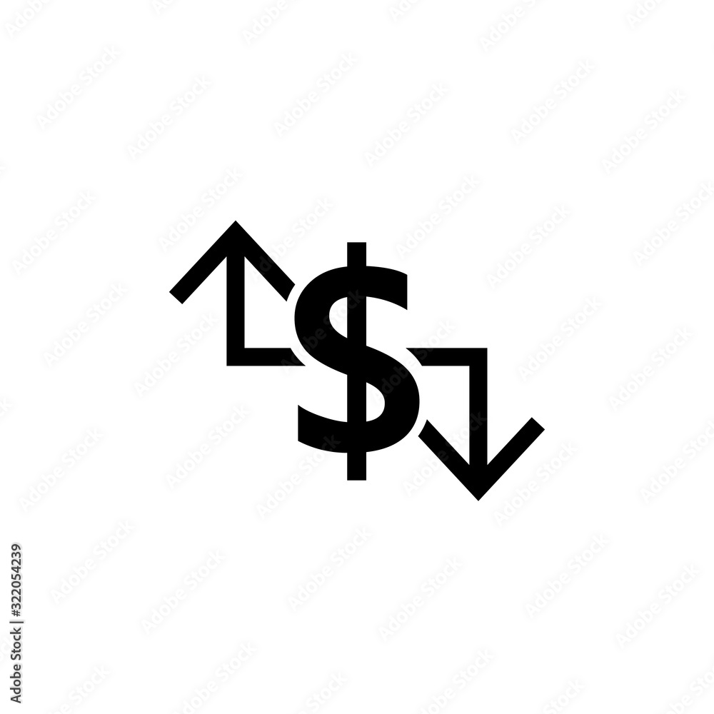 Change price black icon. Clipart image isolated on white background Change price black icon. Clipart image isolated on white background