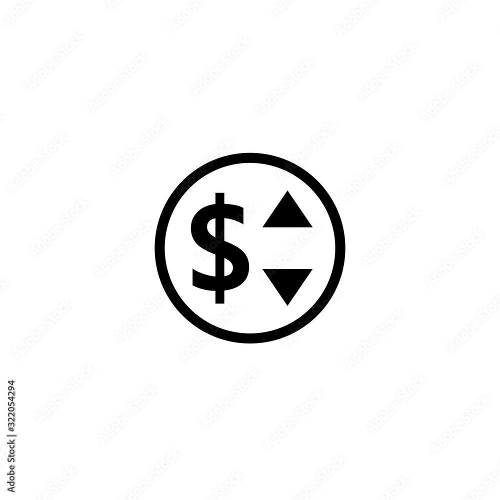 Change price black outline icon. Clipart image isolated on white background Change price black outline icon. Clipart image isolated on white background