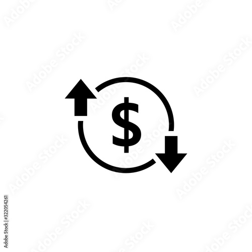 Change price outline icon. Clipart image isolated on white background