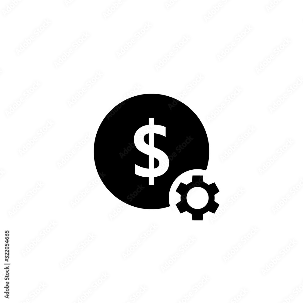 Costs optimization black icon. Clipart image isolated on white background