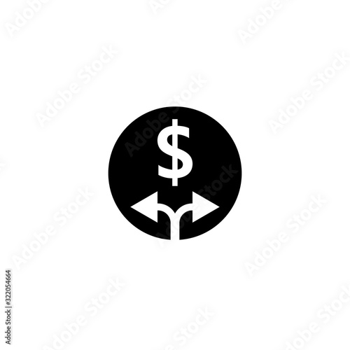 Cost Opportunity black icon. Clipart image isolated on white background