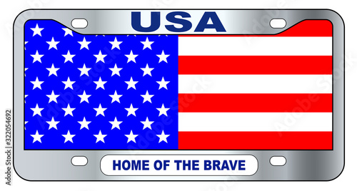 USA Home Of The Brave License Plate
