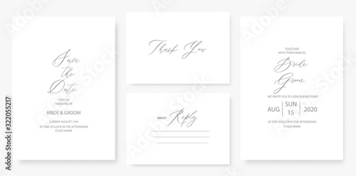 Wedding invitation -  empty template cards. Minimalizm style.