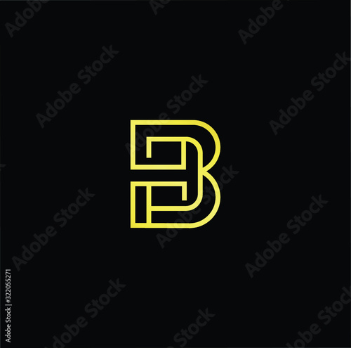 Outstanding professional elegant trendy awesome artistic black and gold color BH HB initial based Alphabet icon logo.