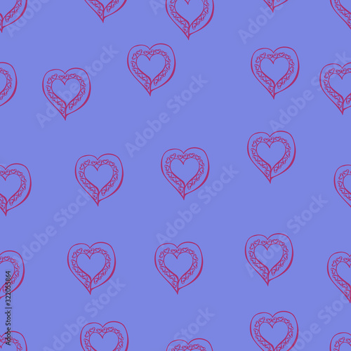  Vector illustration. Bright seamless festive pattern in the form of abstract hearts. Design for covers  cards  wallpapers  print textile.