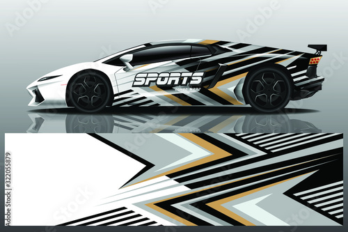 Sports car wrapping decal design