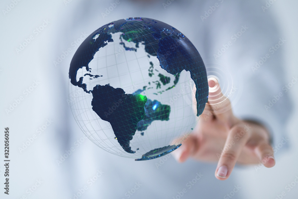 Holding Business World connection digital. Holding Business World connection digital.