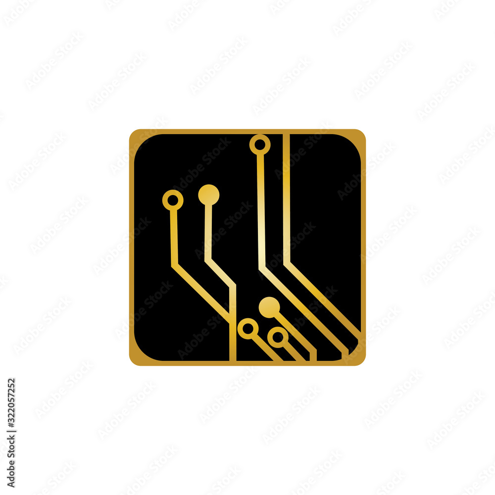 Circuit Board Icon Vector Illustration Logo Template