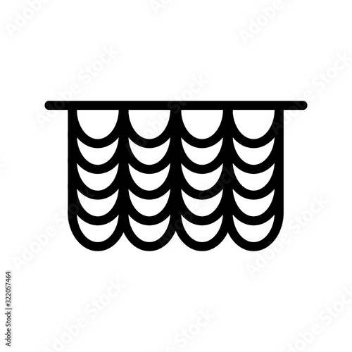curtain icon vector. Thin line sign. Isolated contour symbol illustration