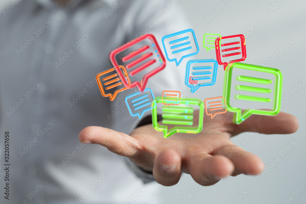 speech bubbles. People Chatting. Vector illustration of a communication concept, relating to feedback speech bubbles. People Chatting. Vector illustration of a communication concept, relating to feedback