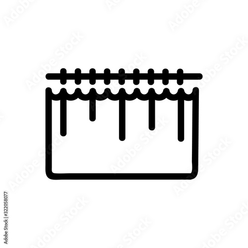 curtain icon vector. Thin line sign. Isolated contour symbol illustration
