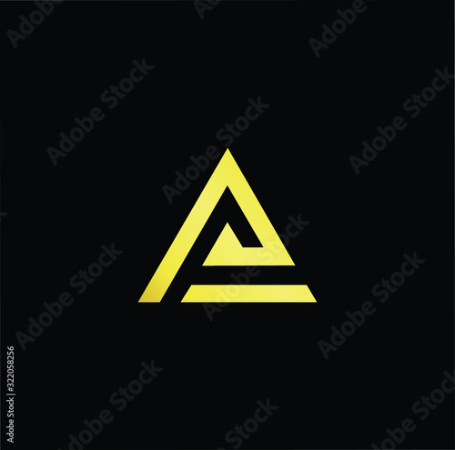 Outstanding professional elegant trendy awesome artistic black and gold color AF FA AP PA initial based Alphabet icon logo.