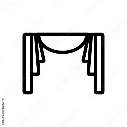 curtain icon vector. Thin line sign. Isolated contour symbol illustration