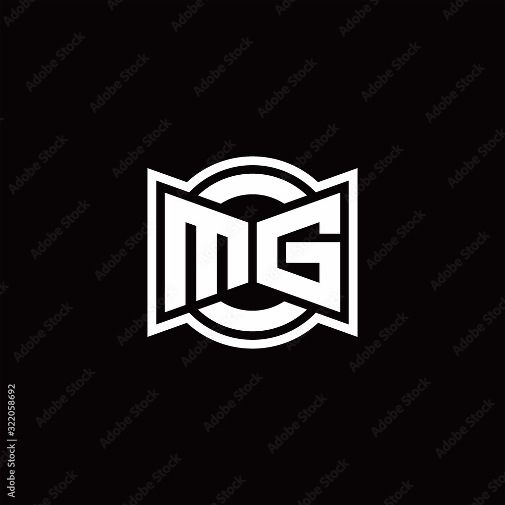 MG logo monogram with ribbon style circle rounded design template Stock  Vector